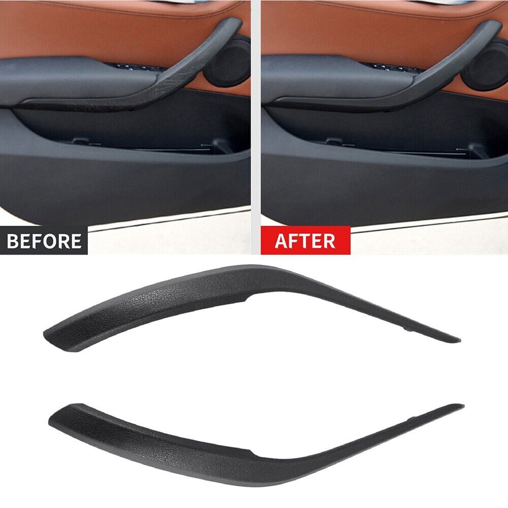 Left & Right Inner Door Handle Pull Panel Trim Black for BMW X1 E84 2009-2016