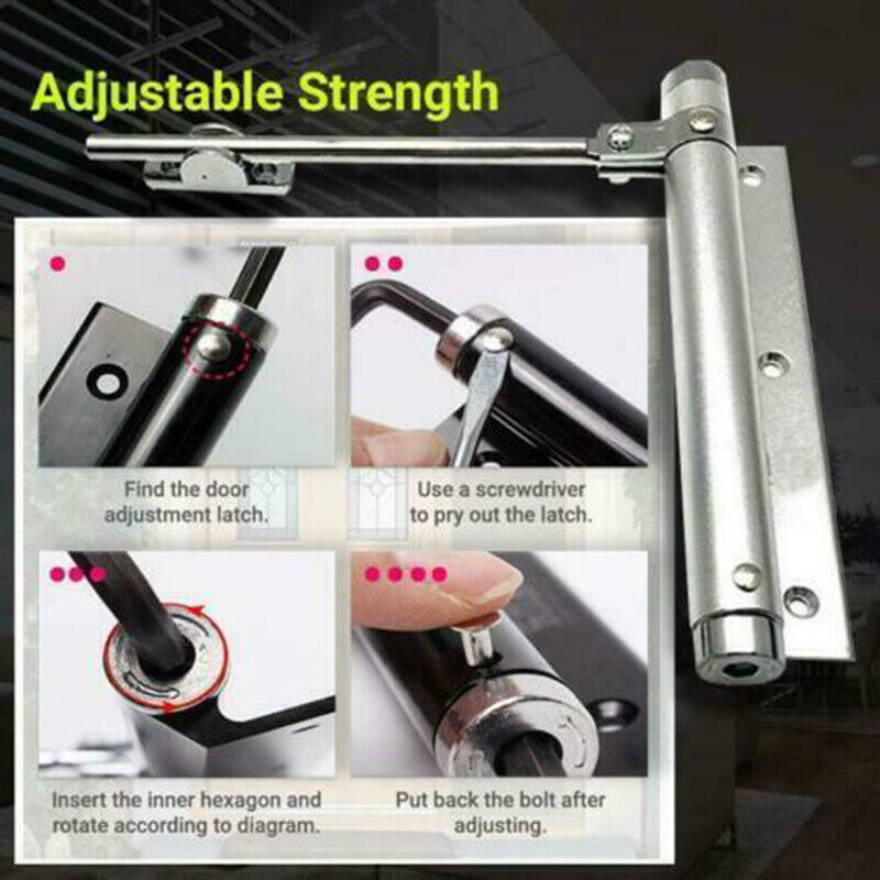 Automatic Door Self Closing Hinge Mute Easy Rebound Punching-Free Door Closer