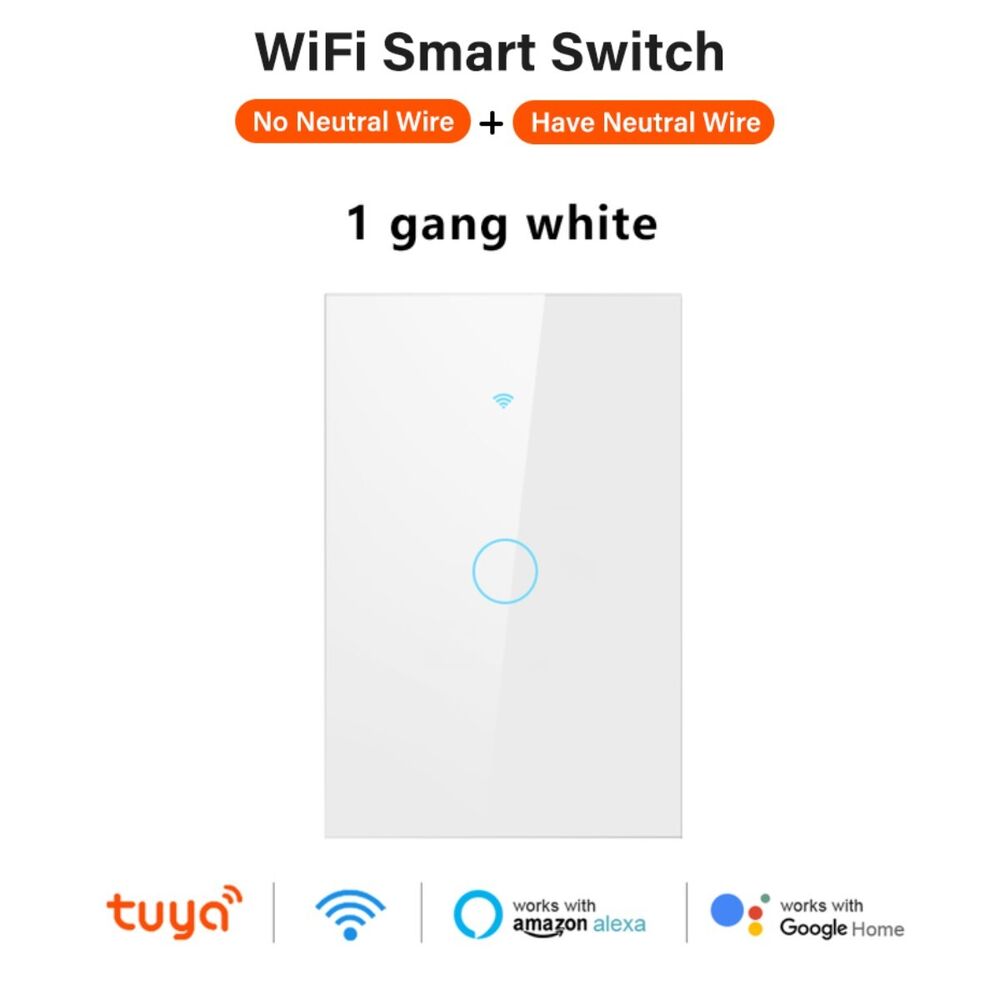 WiFi Switch Light Tuya Touch Smart Switch Wall Panel For Alexa Google 1/2/3 Gang