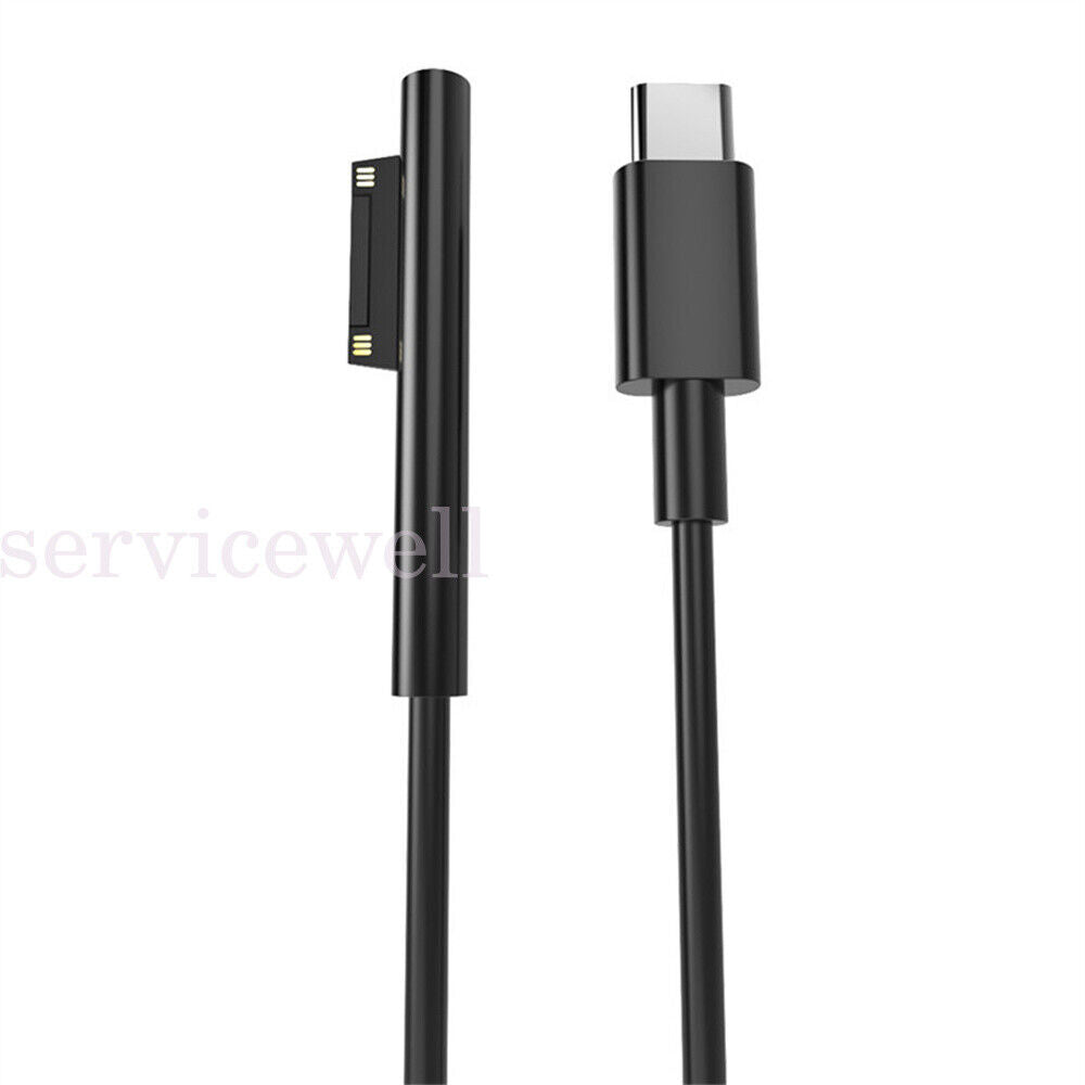 USB C Power Supply PD Fast Charger Cable for Microsoft Surface Pro 7 6 5 4