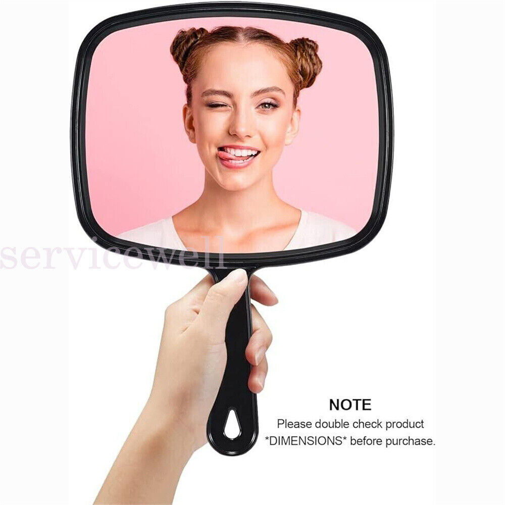 Hand Held Mirror Handheld Salon Mirror Large Lady Women Makeup Beauty Cosmetic