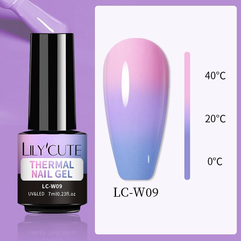 LILYCUTE Thermal Gel Polish Soak Off UV LED Color Changing Gel Nail Art Varnish