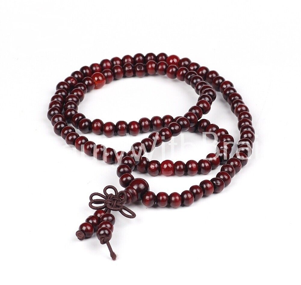 108 Sandalwood Beads 8mm Natural Buddhist Buddha Wood Prayer Bead Mala Bracelet