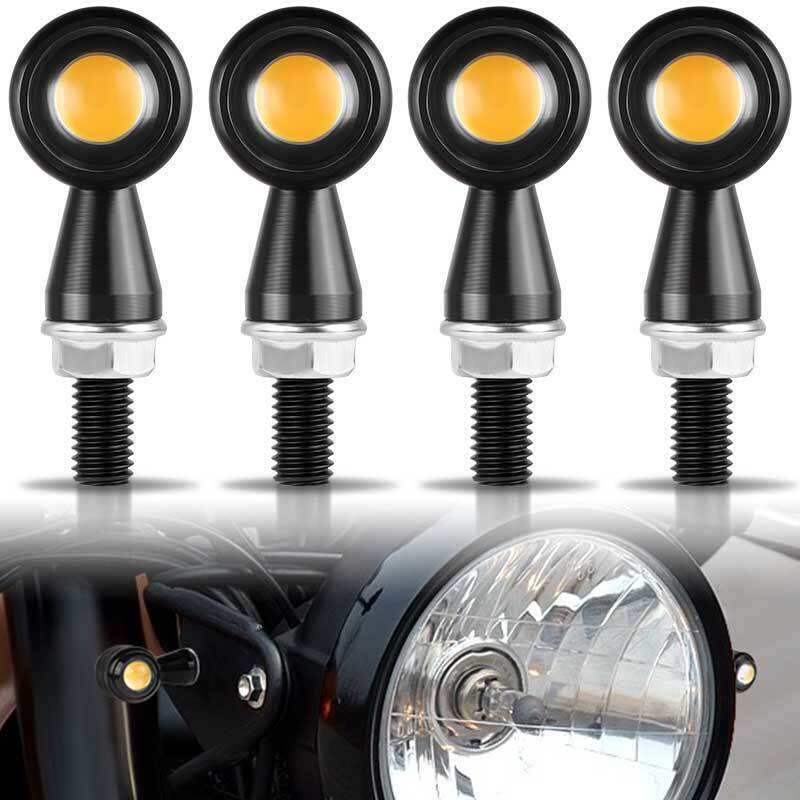 4X Universal CNC Motorcycle Turn Signal LED Indicator Lights Blinker Amber Lamps