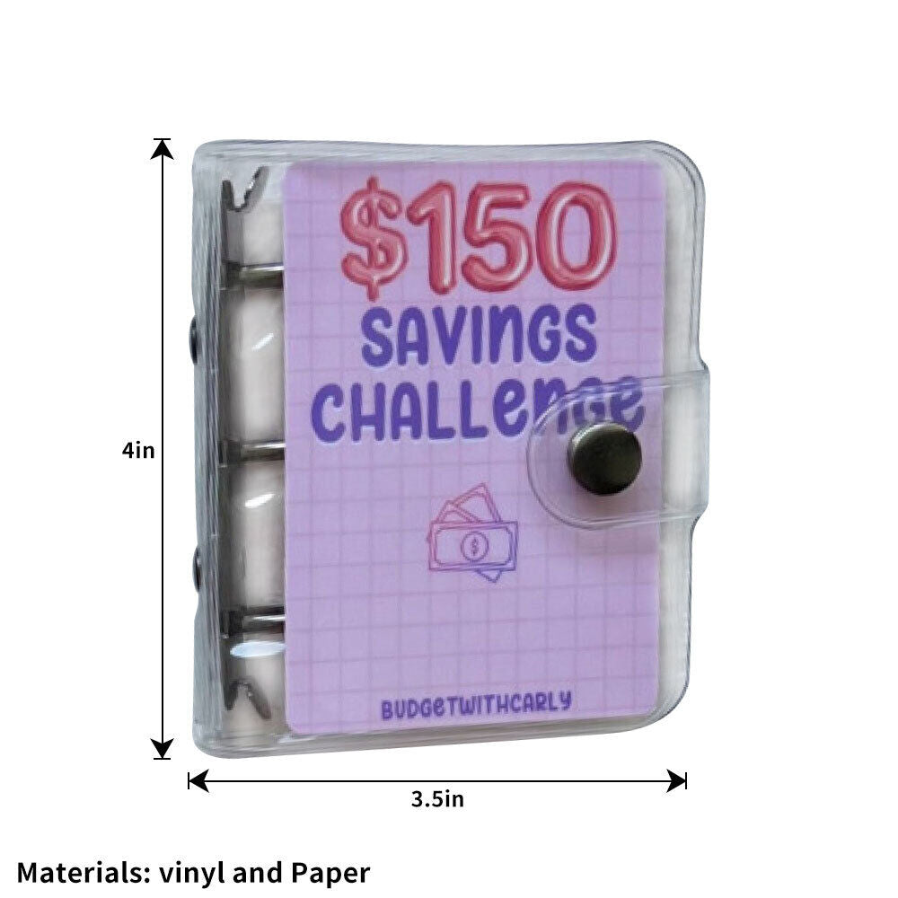 Mini Cash Envelope Challenge Binder Budget Binder Savings Book Save $1000-150