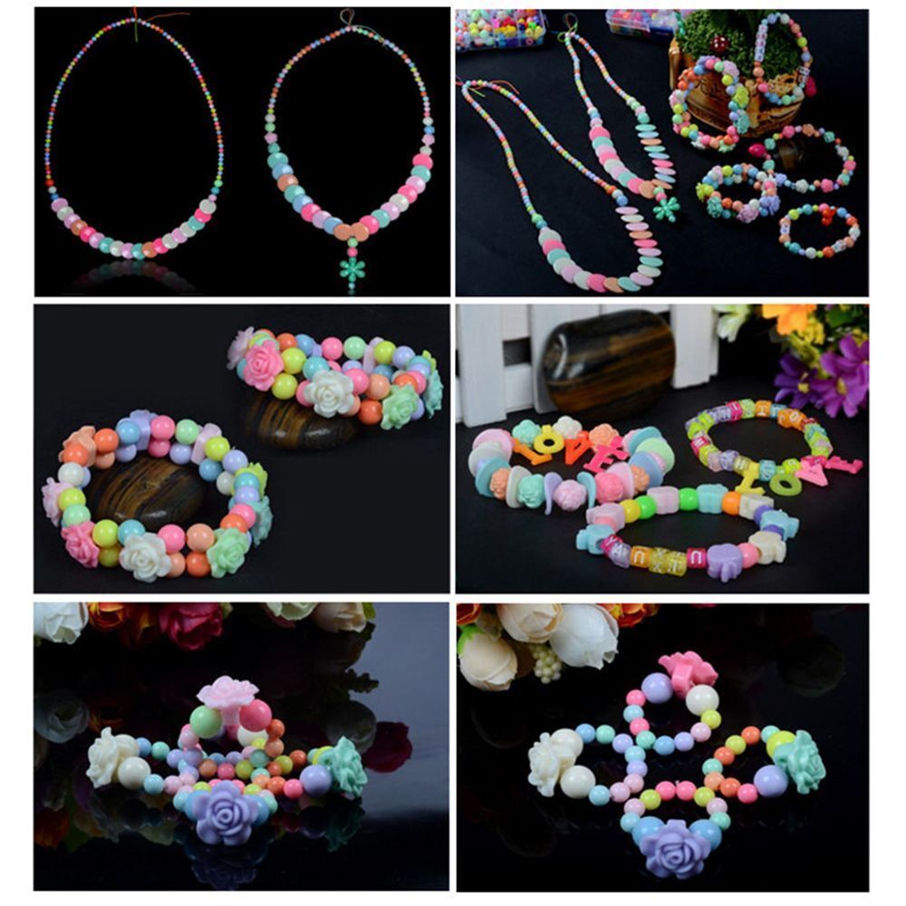 Jewelry Making Toy Necklace Building Kit Weaving Bracelet Handmade Bead Toy