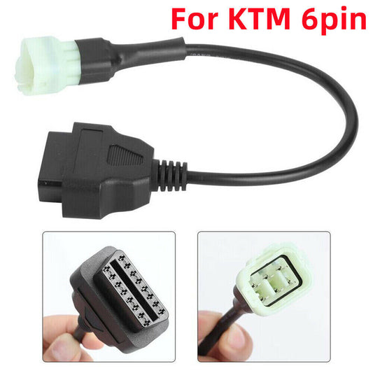 6 Pin to OBD 16 Pin Adapter OBD2 Fault Diagnostic Cable for KTM Connectors Line