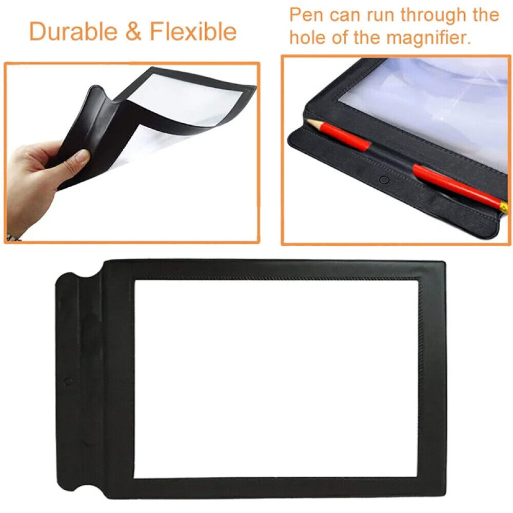 3PCS Full Page Magnifier A4 Sheet 3X Big Large Magnifying Reading Book Aid Lens