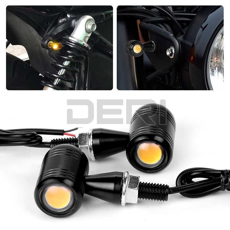 4X Universal CNC Motorcycle Turn Signal LED Indicator Lights Blinker Amber Lamps