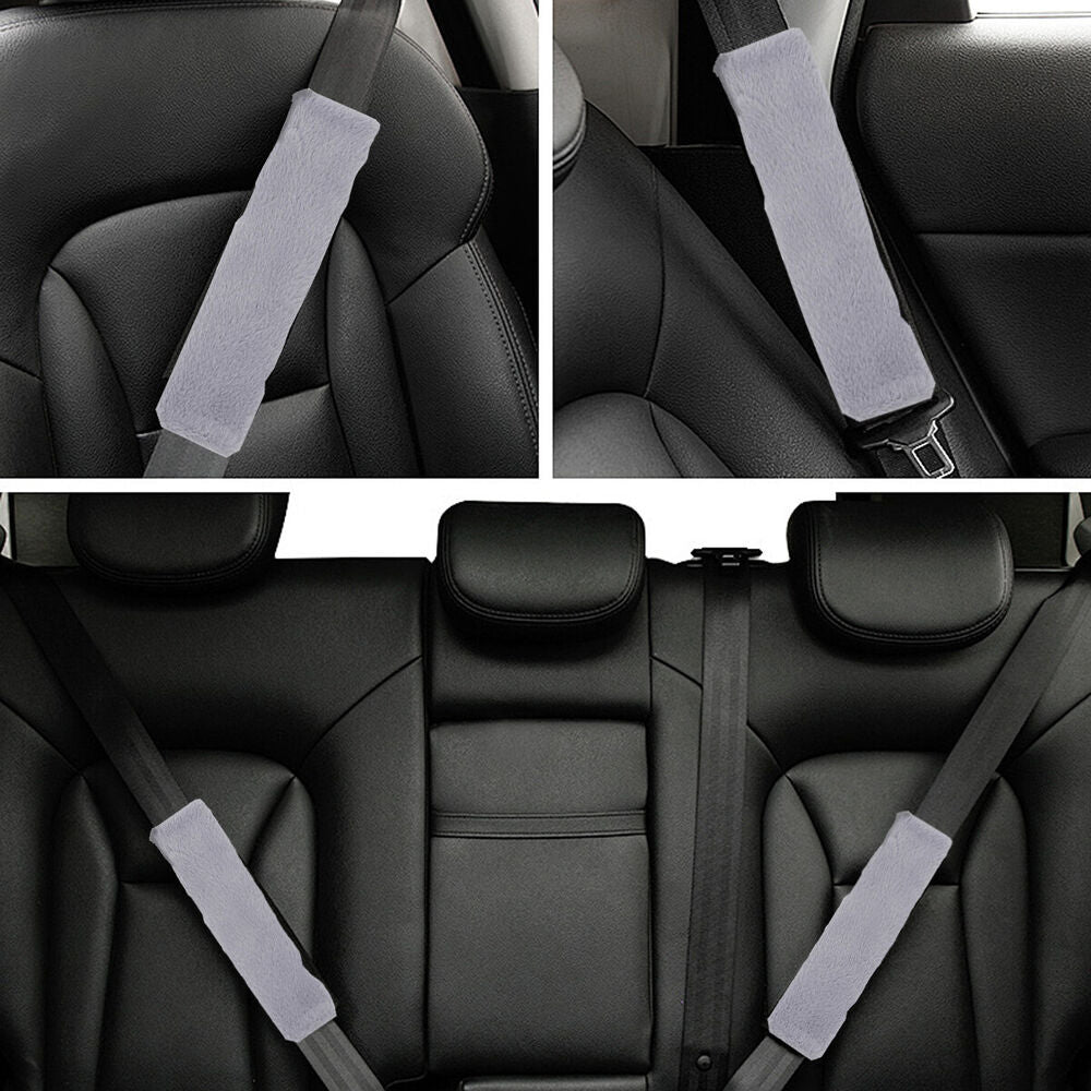 2X SoftFur Car Seat Belt Strap Pad Soft Harness Shoulder Cushion Cover Protector