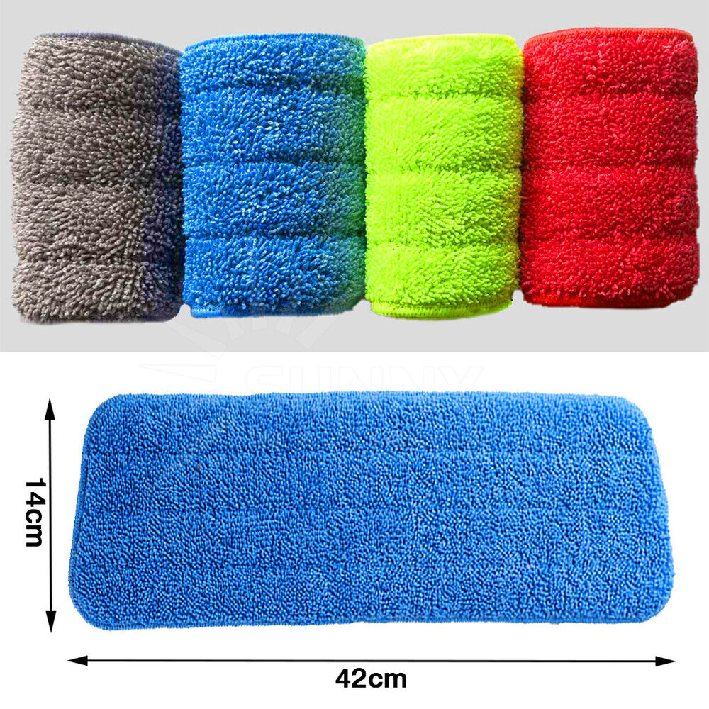 4x Replacement Microfiber Flat Mop Head Refill Floor Cleaning Pads Absorbent Cloths