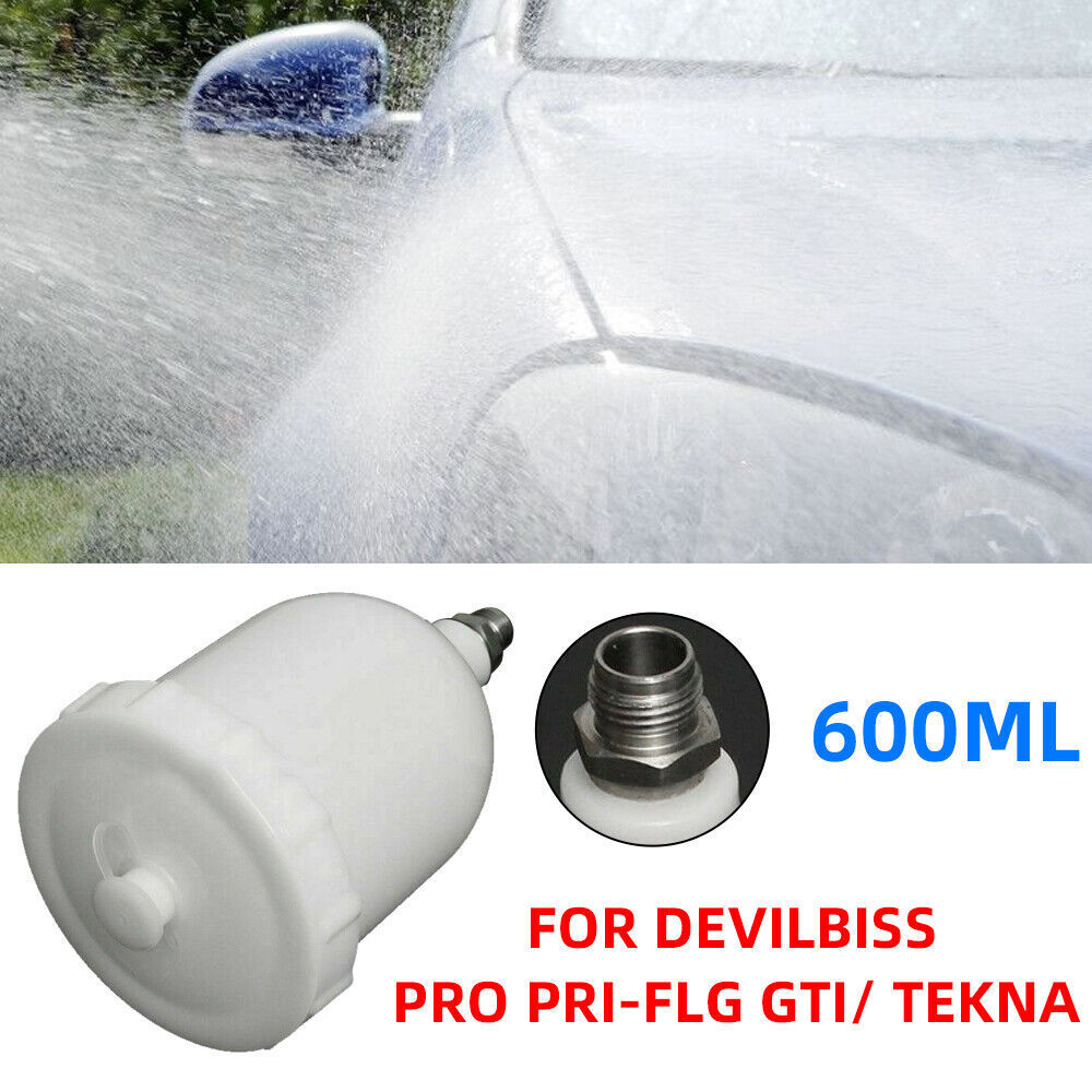 600ML Spray Gun Pot Paint Cup Replace For Devilbiss / TEKNA Pro Pri Spare Part