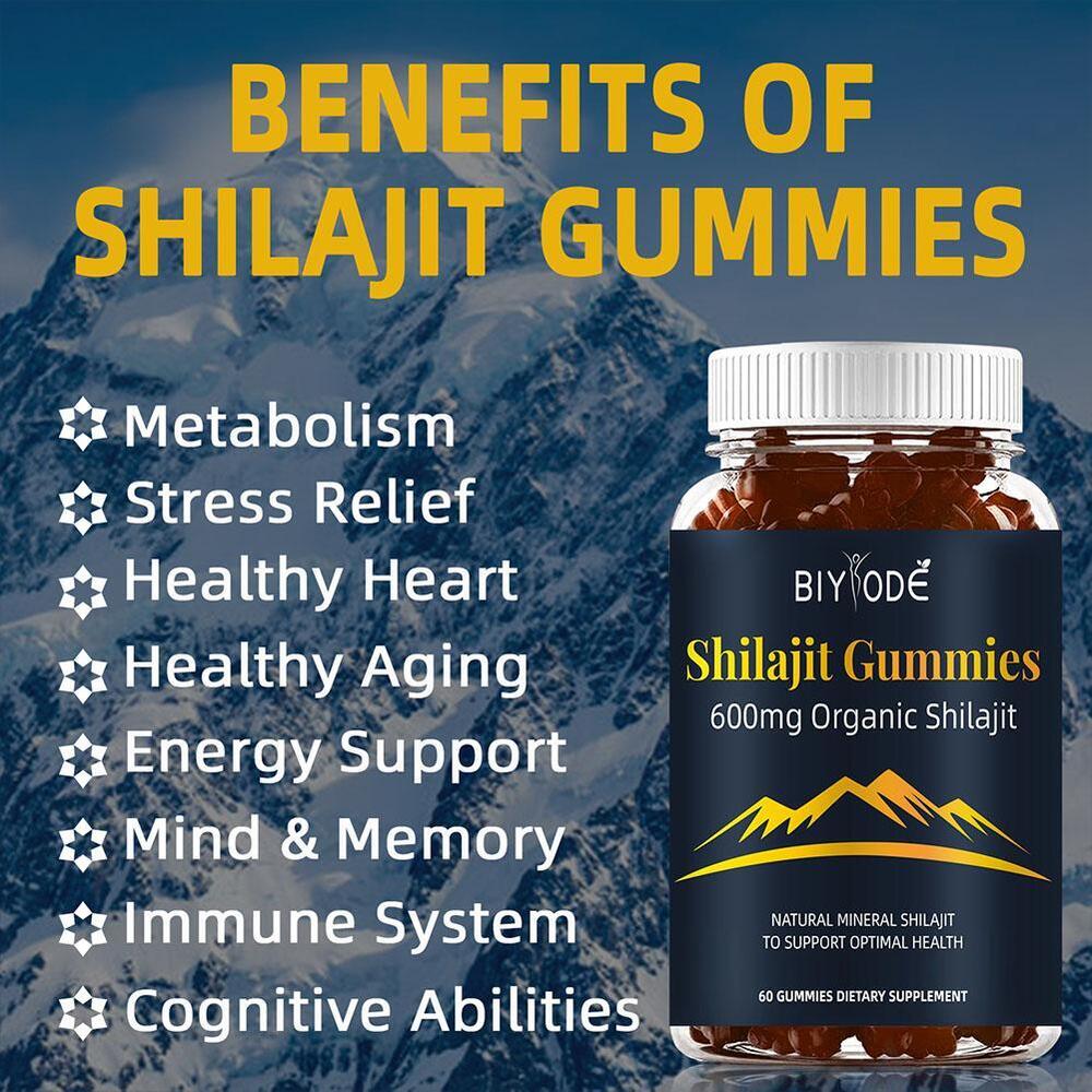 Shilajit Gummies Pure 100% Himalayan-Organic Shilajit Resin Natural Supplement