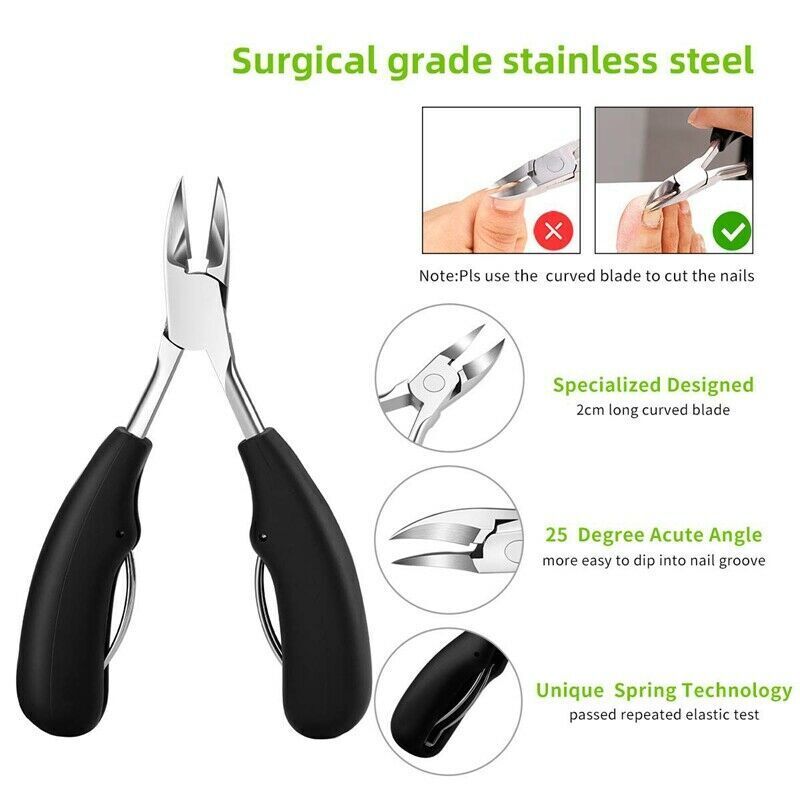 Medical-Grade Toenail Clippers Podiatrist's Nippers for Thick and Ingrown Nail