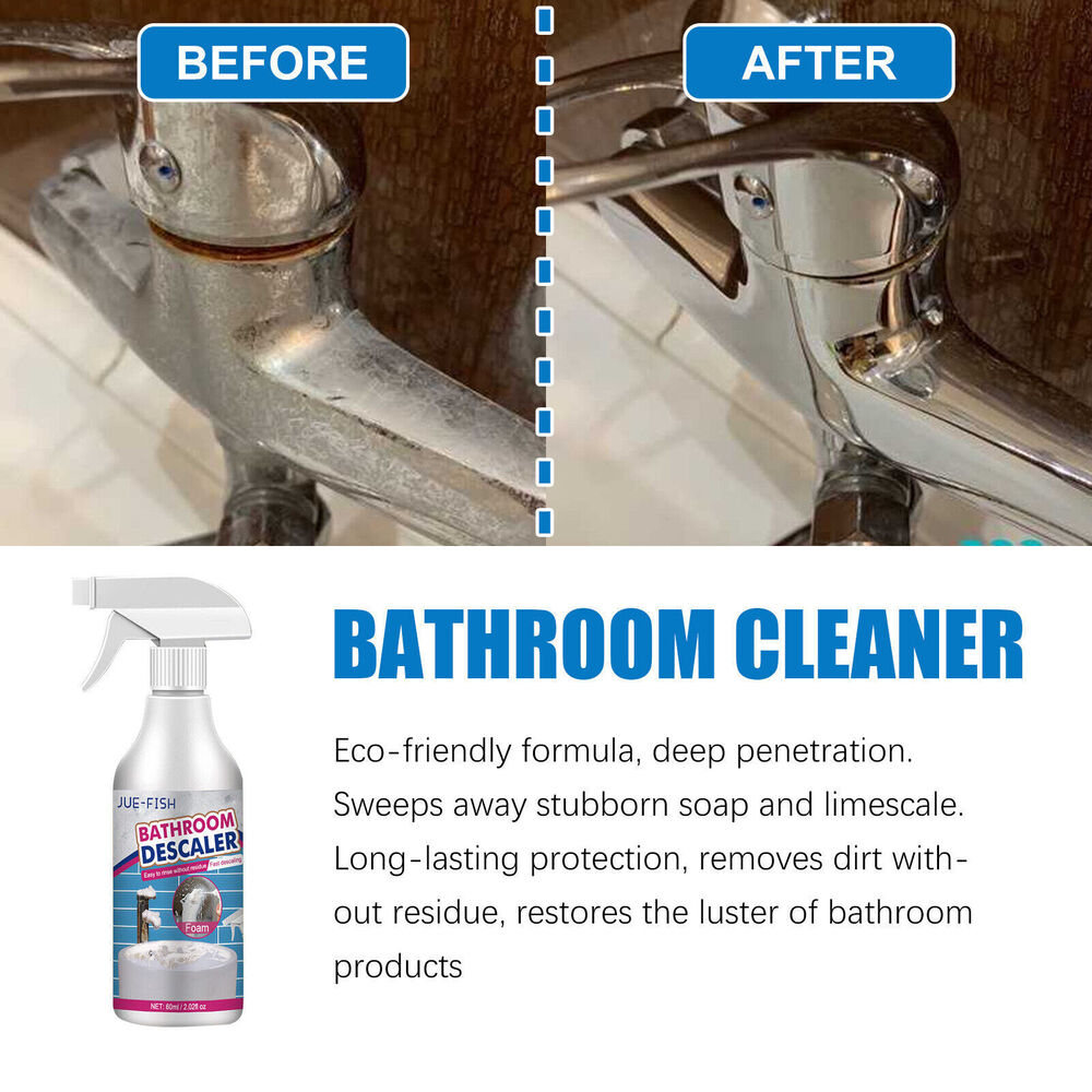 3x Bathroom Descaler Spray Jue Fish Bathroom Descaler Stubborn Stains Clean 60ml