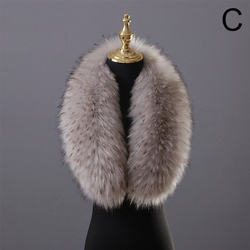 Women Winter Warm Fluffy Collar Scarf Faux Fox Fur Shawl Neck Warmer Wraps Stole