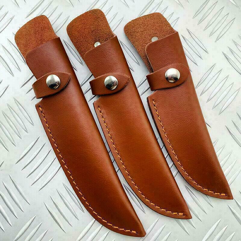 Portable Cowhide Leather Straight Knife Sheath Pouch Cover For Fixed Blade Cover