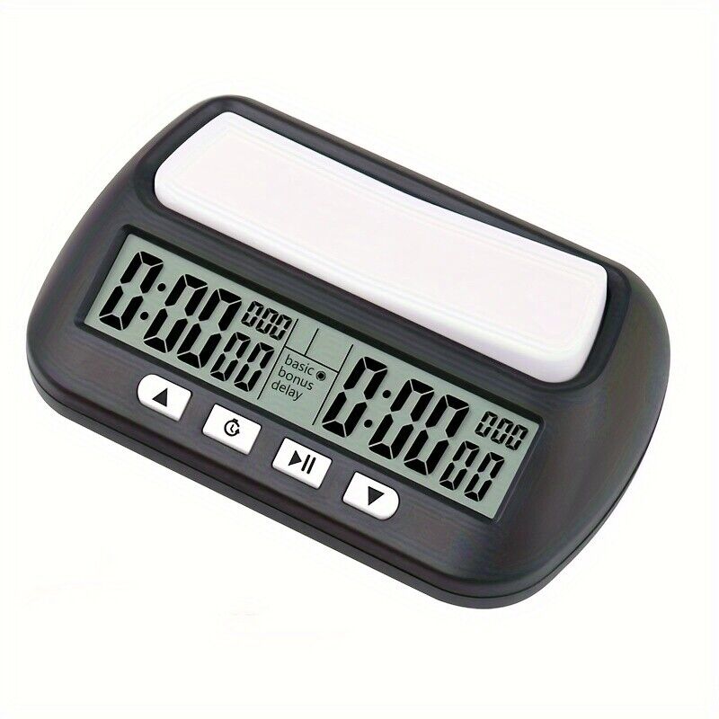 New Black Digital Chess Clock Compact Timer for International Chess Board Game