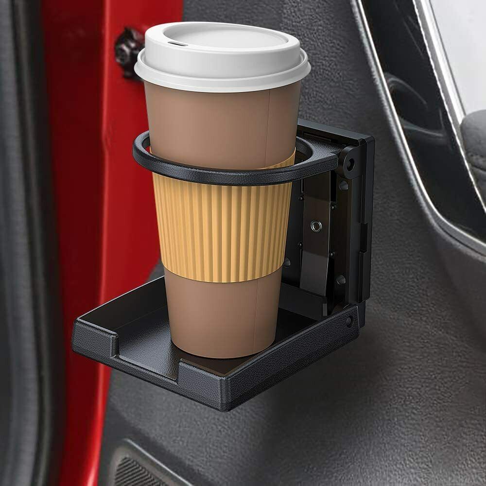 2Pcs Black Adjustable Folding Drink Holders Cup Holder For Car Truck Boat Marine