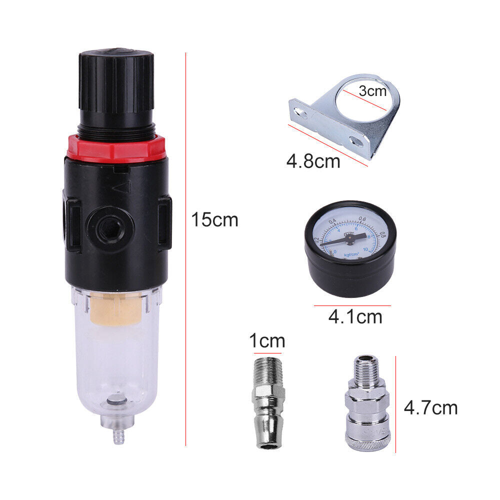 1/4'' Pressure Regulator Air Compressor Filter Moisture Traps Oil Water Separato