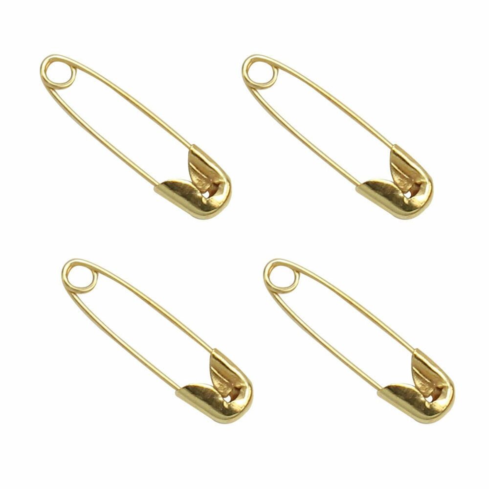 300x Small Tiny Safety Pins Gold Color 19mm Brass Metal Sewing Craft Mini Pin