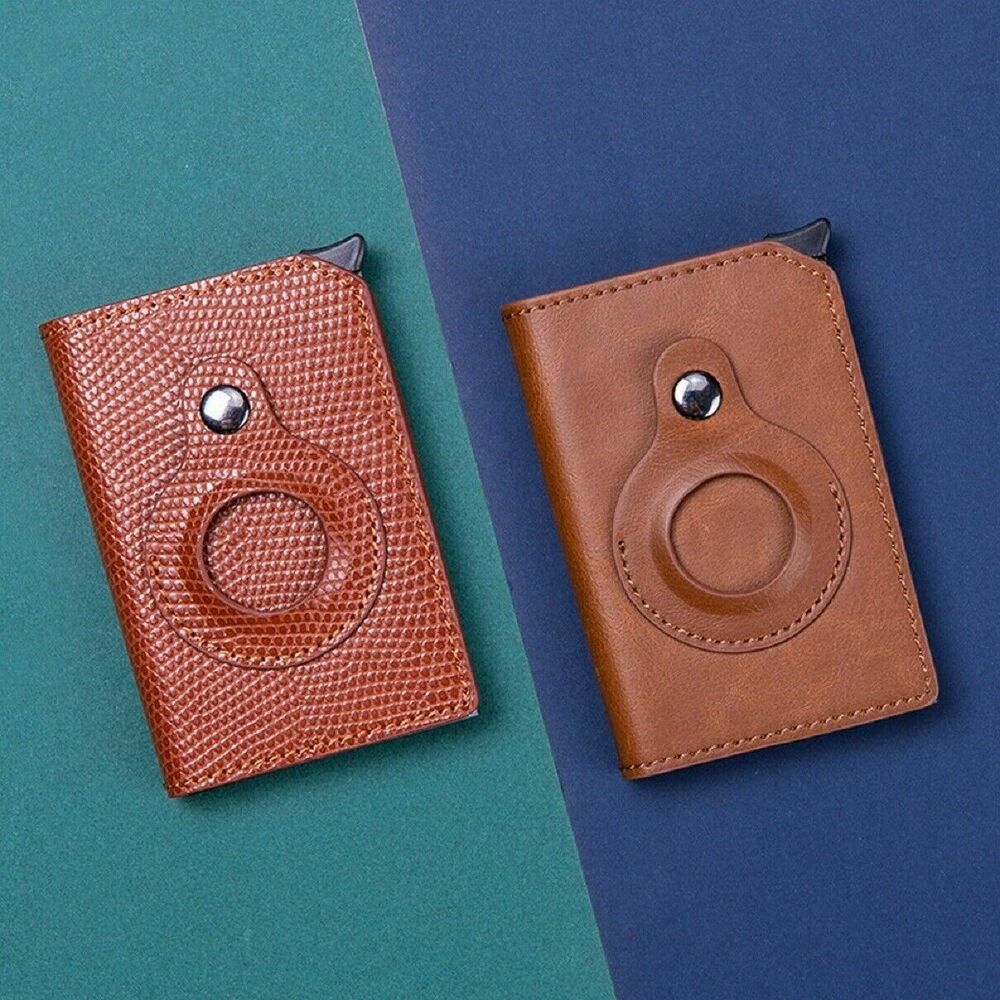 Men Wallet Leather Smart Money Clip Card Holder RFID Blocking For AirTag Cover