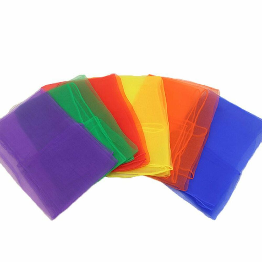 36PCS Gradient Juggling Silk Dance Magic Tricks Dancing Props Scarves Chiffon