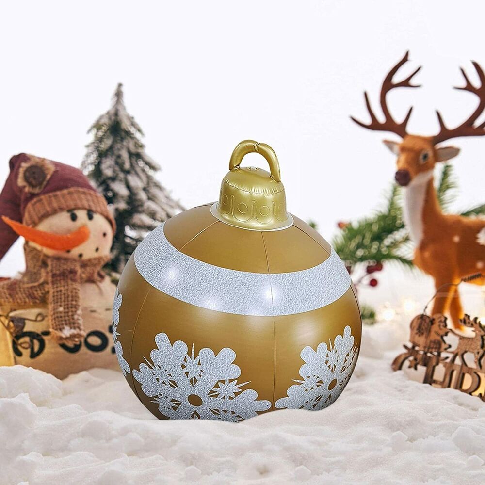 60cm Christmas Inflatables Balls Decorations Outdoor Yard Xmas Decor Balloons