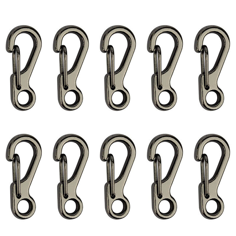 10x Mini Carabiner Alloy Key Buckle Keychain Snap Spring Clip Hook Tool DIY