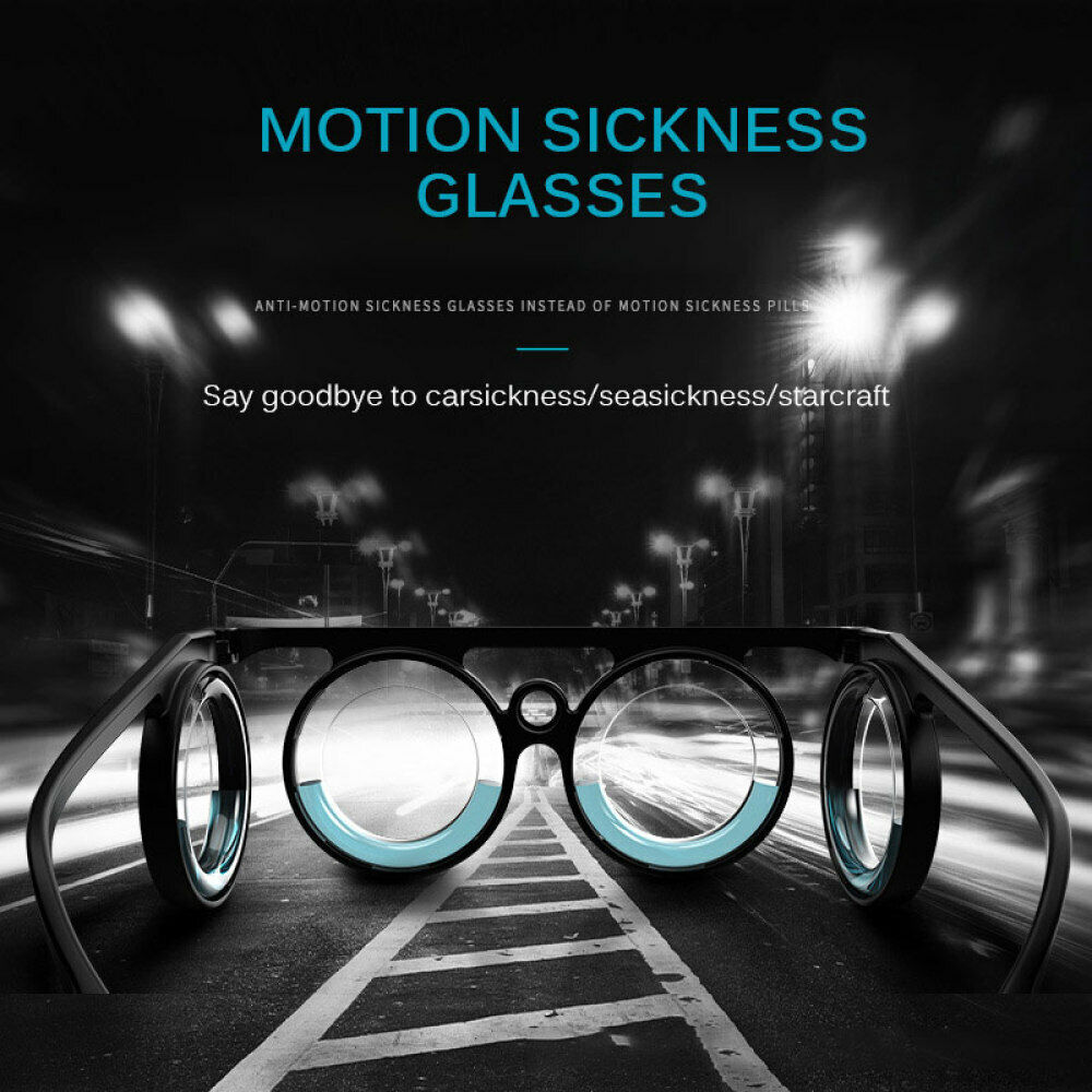 Motion Anti-Sickness Glasses Nausea Relief Glasses for Car 3D Vertigo Prevention