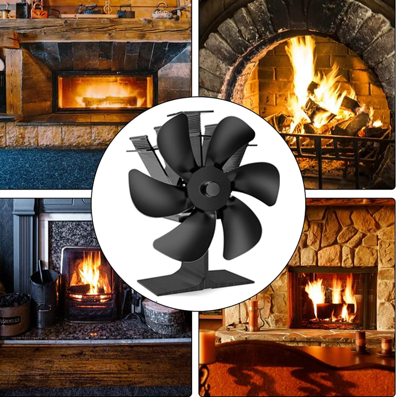 2x Fireplace Stove Fan Wood Heater Fan Thermal Self-Powered Ecofan Top Burner