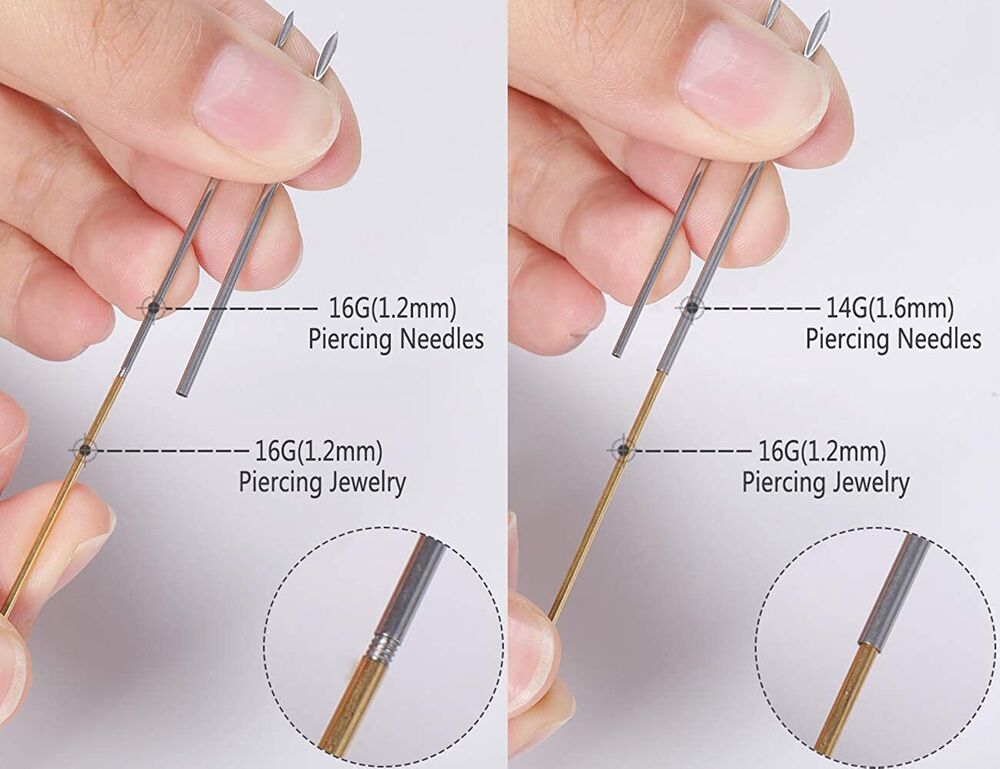 Disposable Piercing Needles Navel Nipple Ear Nose Lip Piercing Needles Kit Tool