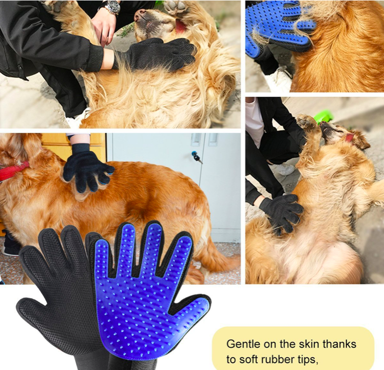 grooming glove for pet dog cat cleaning hair remover brush descending touch