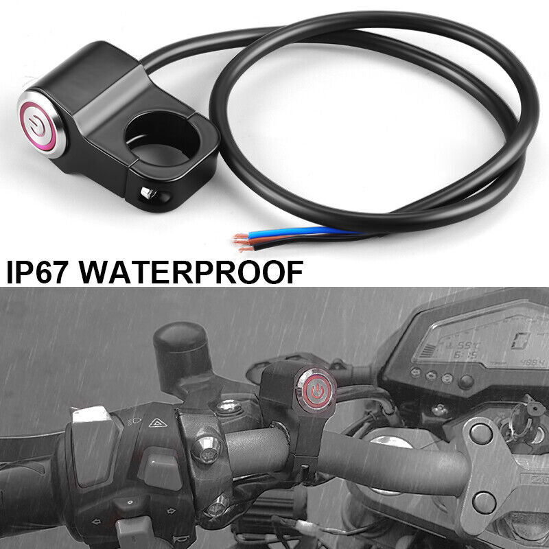 ON-OFF Button 12V Waterproof Motorcycle Handlebar Horn Power Start Switch