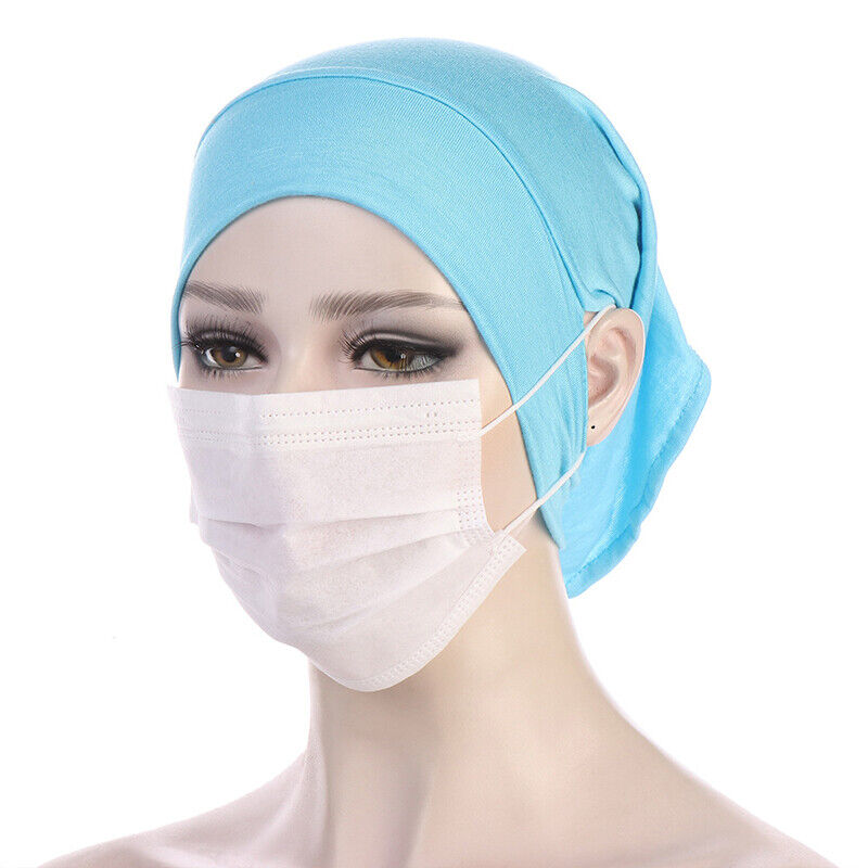 Women Muslim Stretch Turban Hat Chemo Cap Hair Loss Head Scarf Wrap Hijab Cap .