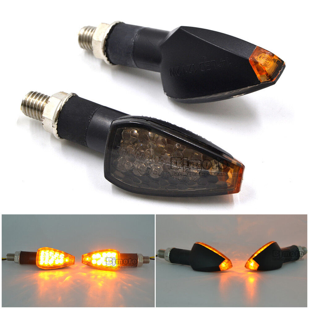 2X Motorcycle Indicators LED Turn Signal Flowing Water Light Universal Amber