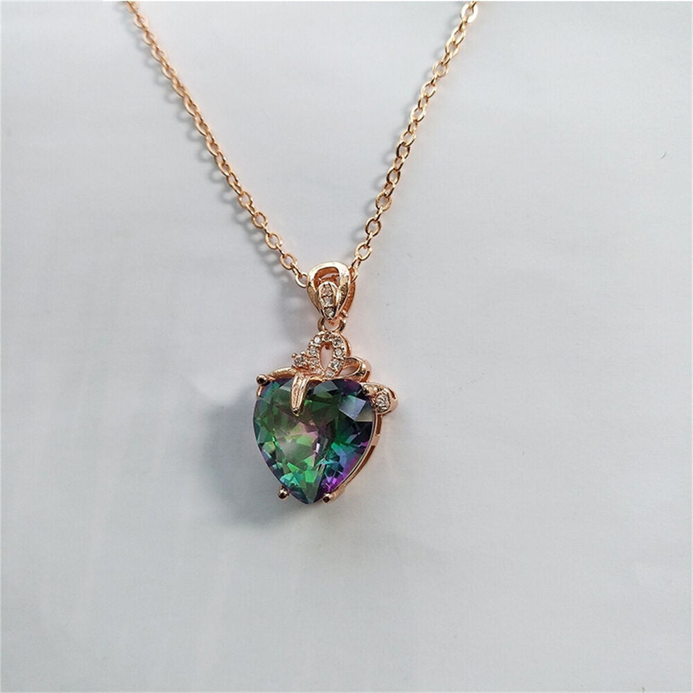 Heart Mystic Pendant Alloy Necklace Choker Chain For Women Wedding Jewelry Charm