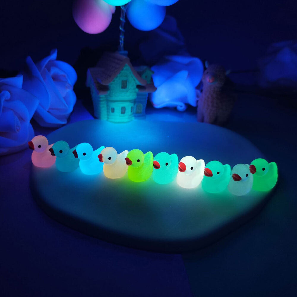 Mini Resin Ducks Luminous Tiny Ducks Miniature Duck Glow in the Dark #T