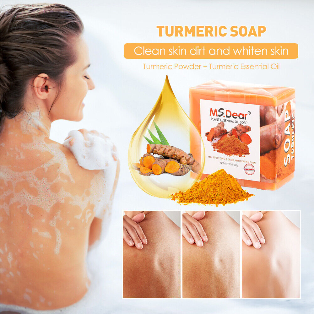 2Pcs Tumeric Soap Skin Whitening Dark Spots lightening Acne Brightening Turmeric