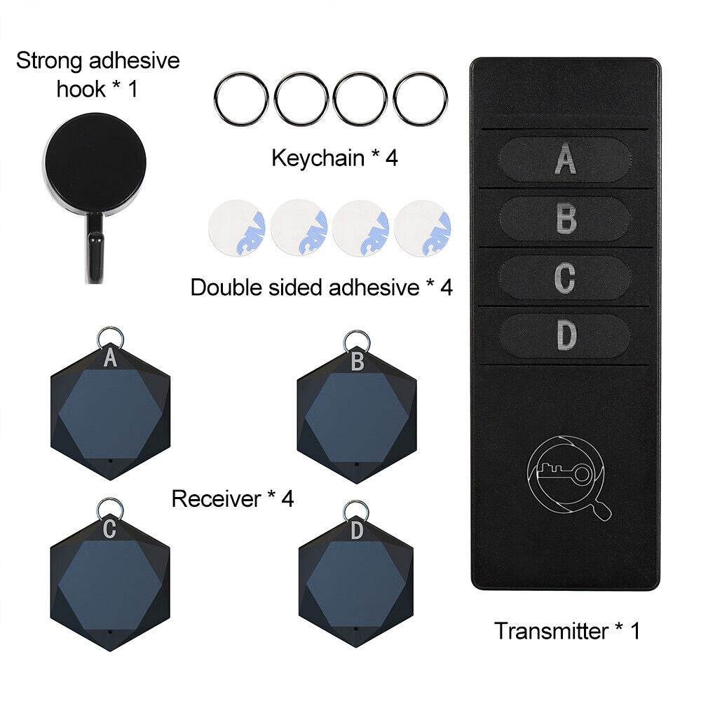 Key Finder, Esky 4 in 1 Wireless Key Tracker Remote Control RF Item Locator with