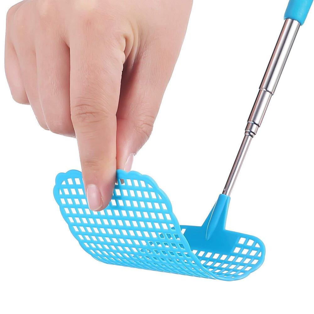 2x Telescopic Fly swatter Bug Extendable Home Office Pest Control Flyswatter