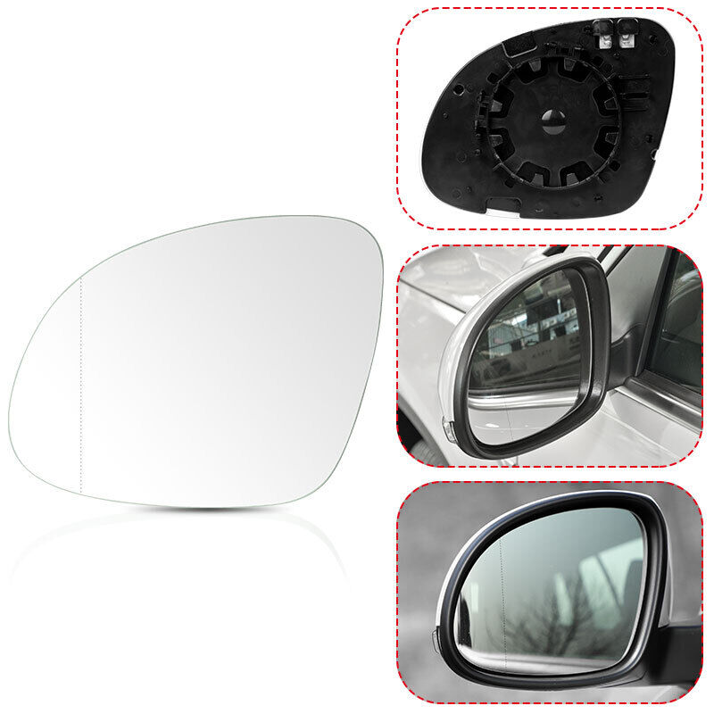 2x Right Left Side Mirror Glass For VW TIGUAN 2008-2016 With Heated Backing Base