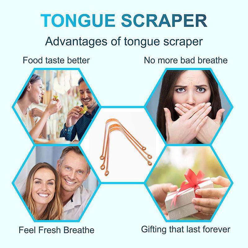 3 x Pure Copper Tongue Scraper Ayurvedic Dental Cleaner Thick 12gm Oral Hygiene Tool