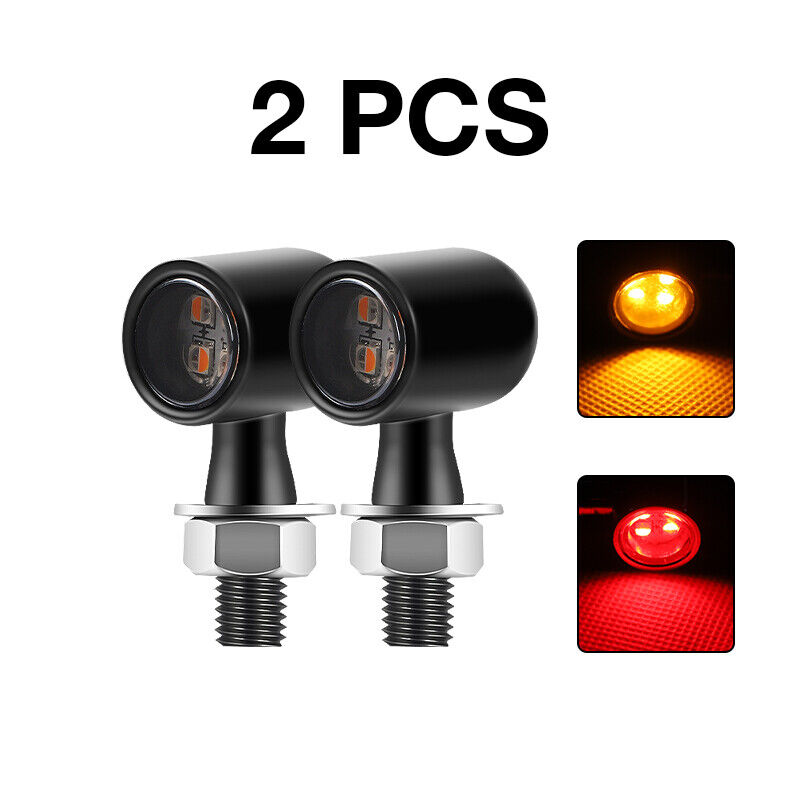 2X LED Motorcycle Indicator Mini Turn Signal Blinker Brake Light Universal Lamp