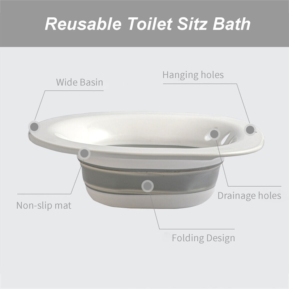 Portable Hemorrhoid Therapy Sitz Bath Toilet Bidet Tub fr Pregnant Patient Woman