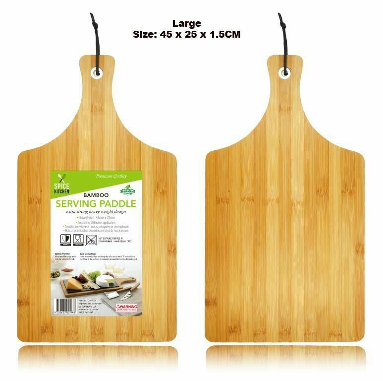 Bamboo Serving Paddle Cutting Board Tray Platter Food Cheese Chopping