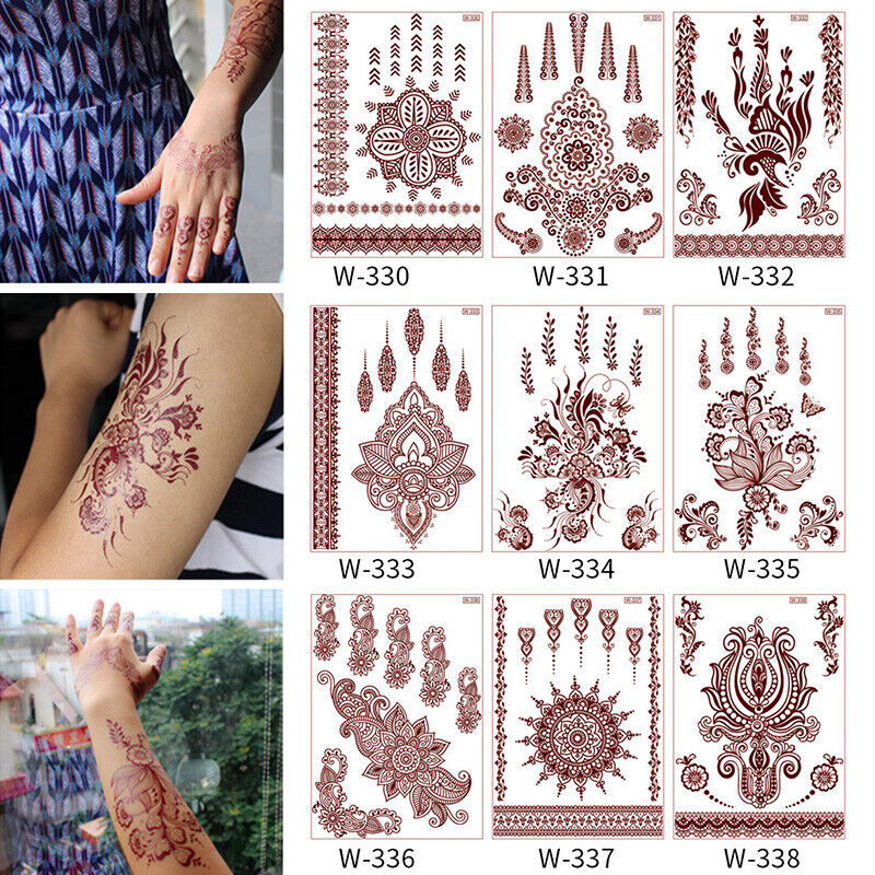 Temporary Tattoos Sticker Red Classic Henna Tattoo Tattoo Sticker Body Art 1pc