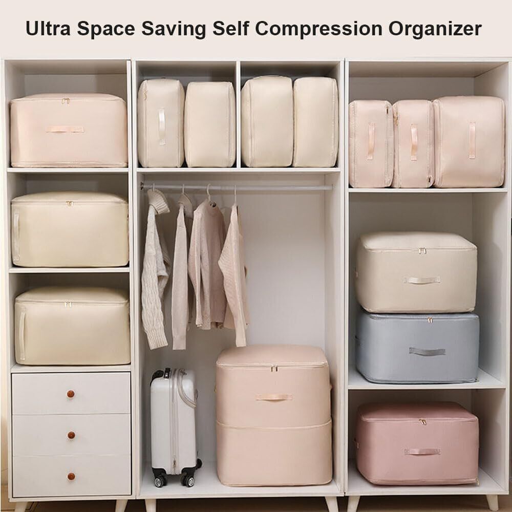 Ultra Space Saving Self Compression Organizer, Heavy Duty Moving Bags, Storage