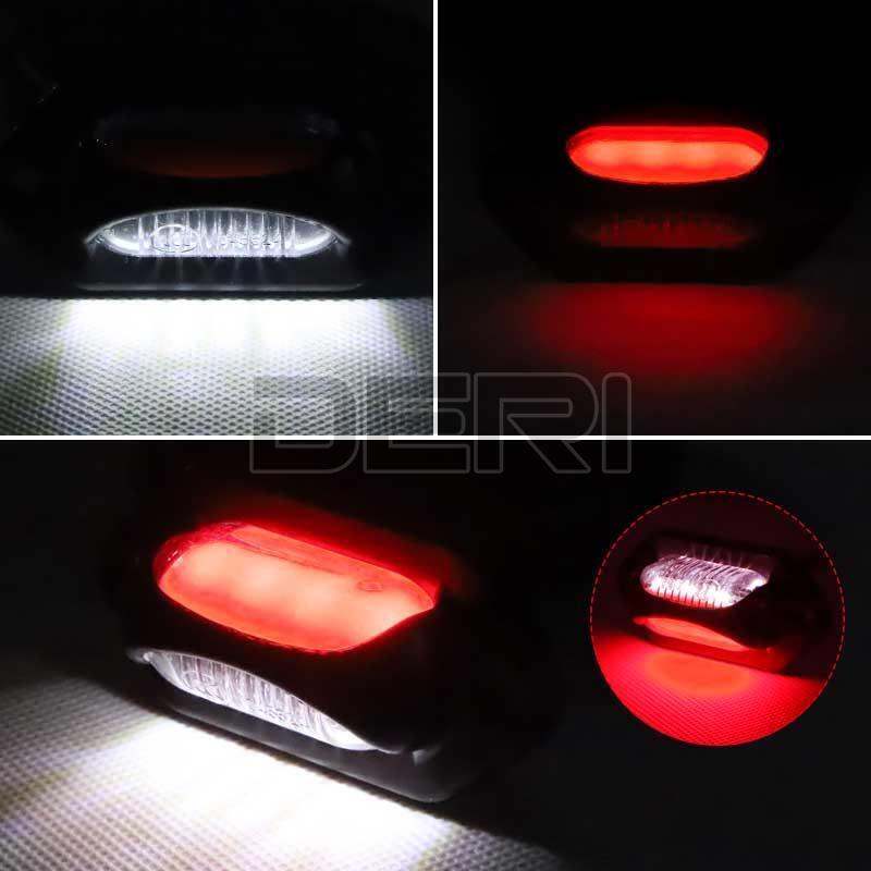 10x White Red LED License Number Plate Lights Truck Trailer Van Caravan 12V 24V