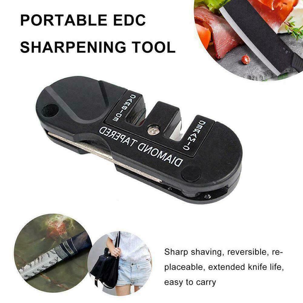 3in1 Outdoor Pocket CUTTING TOOL SHARPENER Mini Ceramic -10% Sharpening